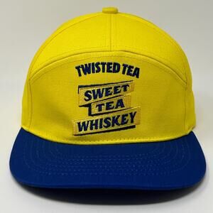 Twisted Tea Sweet Tea Whiskey Hat Baseball Cap Yellow Snapback Alcohol Liquor